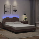 Cadre de lit avec LED sans matelas marron 120x200 cm