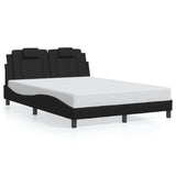 Bed frame with LED without mattress black 140x190 cm