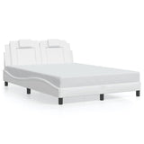 Bed frame with LED without mattress white 140x190 cm