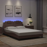 Cadre de lit avec LED sans matelas marron 140x190 cm