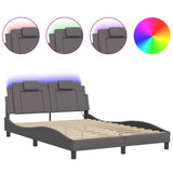 Cadre de lit avec LED sans matelas gris 140x190 cm