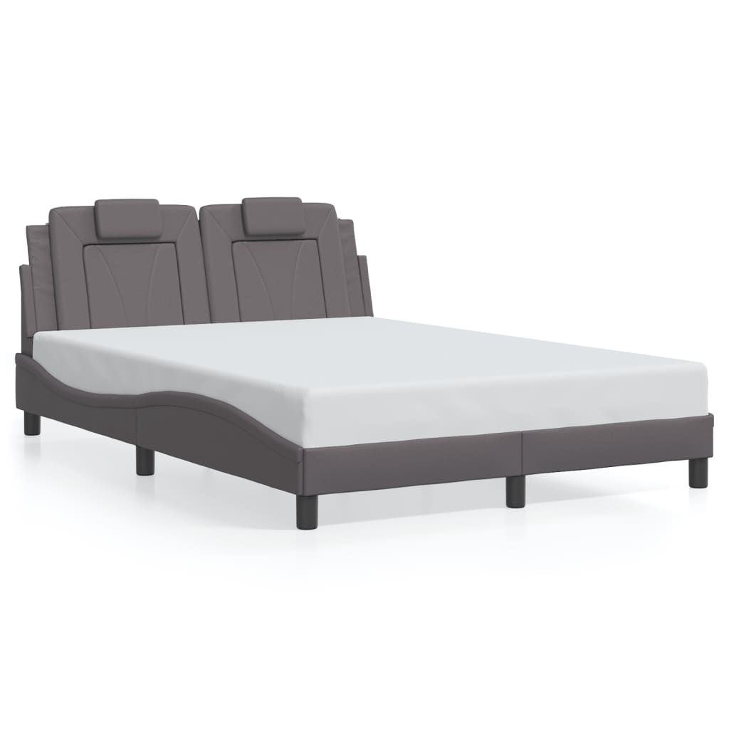 Cadre de lit avec LED sans matelas gris 140x190 cm