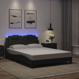 Cadre de lit avec LED sans matelas gris 140x190 cm