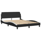 Cadre de lit avec LED sans matelas noir et blanc 140x190 cm