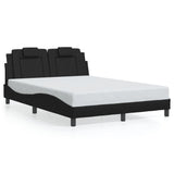 Bed frame with LED without mattress black 140x200 cm