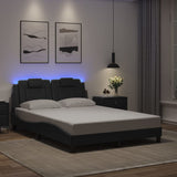 Bed frame with LED without mattress black 140x200 cm