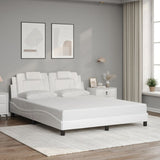 Bed frame with LED without mattress white 160x200 cm