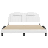 Bed frame with LED without mattress white 160x200 cm