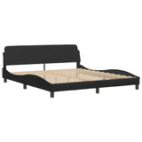 Bed frame with LED without mattress black 180x200 cm