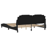 Bed frame with LED without mattress black 180x200 cm