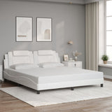 Bed frame with LED without mattress white 180x200 cm