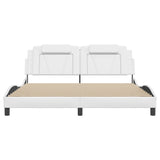 Bed frame with LED without mattress white 180x200 cm