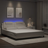 Bed frame with LED without mattress white 180x200 cm