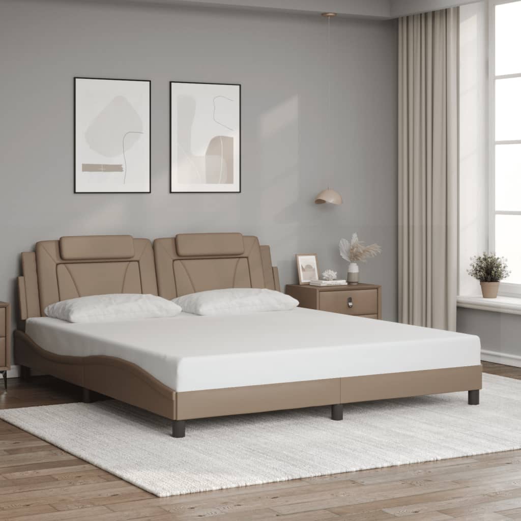 Cadre de lit avec LED sans matelas cappuccino 180x200 cm