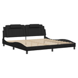 Bed frame with LED without mattress black 200x200 cm