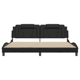 Bed frame with LED without mattress black 200x200 cm