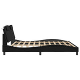 Bed frame with LED without mattress black 200x200 cm