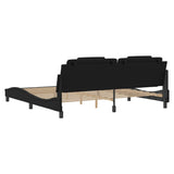 Bed frame with LED without mattress black 200x200 cm