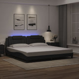 Cadre de lit avec LED sans matelas noir 200x200 cm