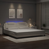 Cadre de lit avec LED sans matelas blanc 200x200 cm