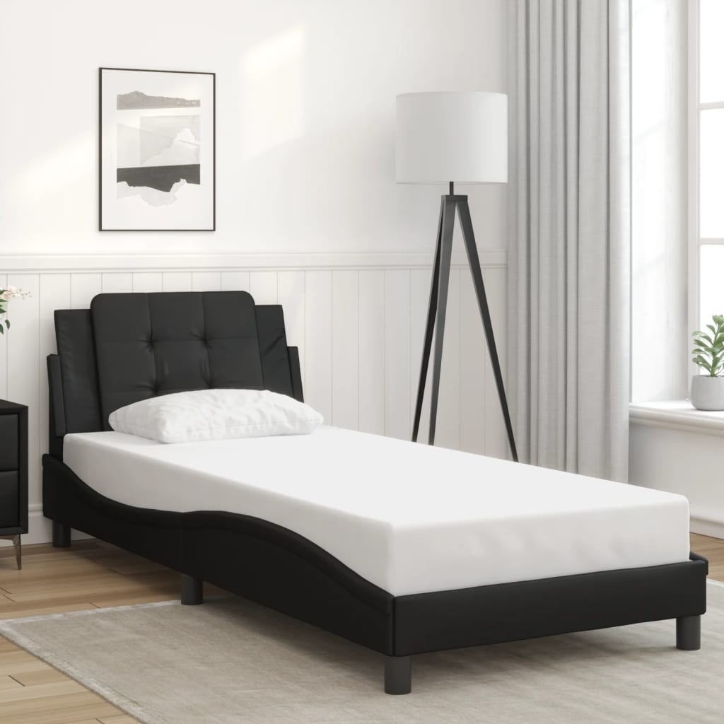 Cadre de lit avec LED sans matelas noir 80x200 cm