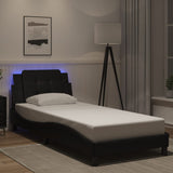 Cadre de lit avec LED sans matelas noir 80x200 cm