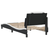 Bed frame with LED without mattress black and white 80x200 cm