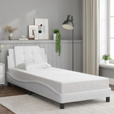 Cadre de lit avec LED sans matelas blanc 90x190 cm