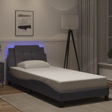 Cadre de lit avec LED sans matelas gris 90x190 cm