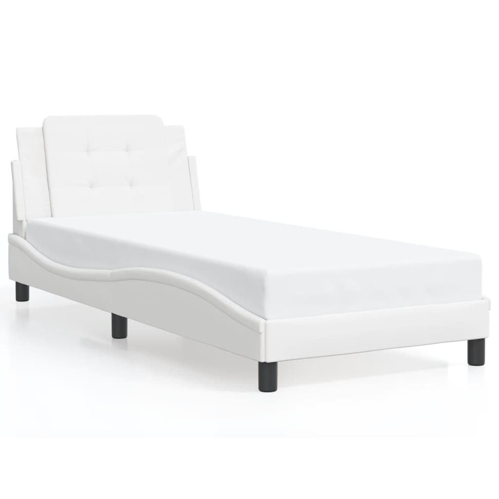 Cadre de lit avec LED sans matelas blanc 90x200 cm