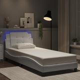 Bed frame with LED without mattress white 90x200 cm