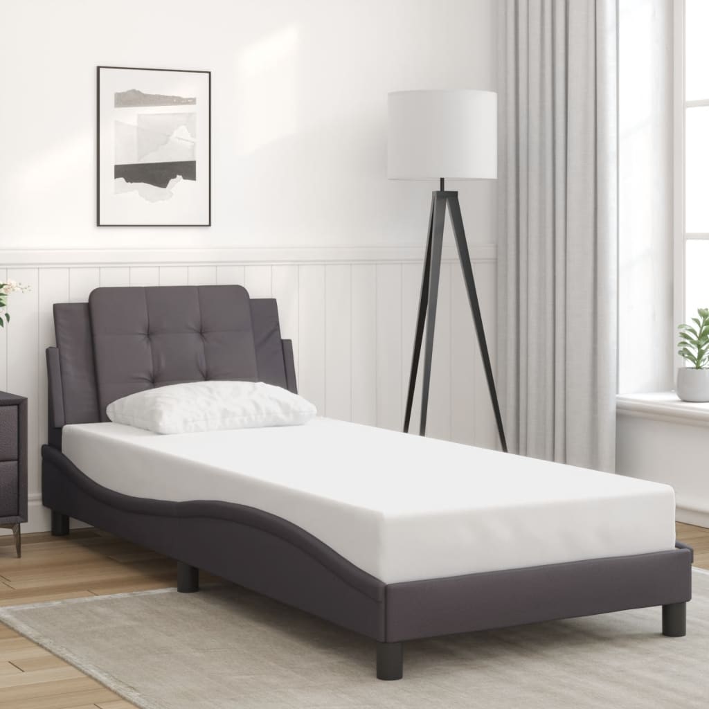 Cadre de lit avec LED sans matelas gris 90x200 cm