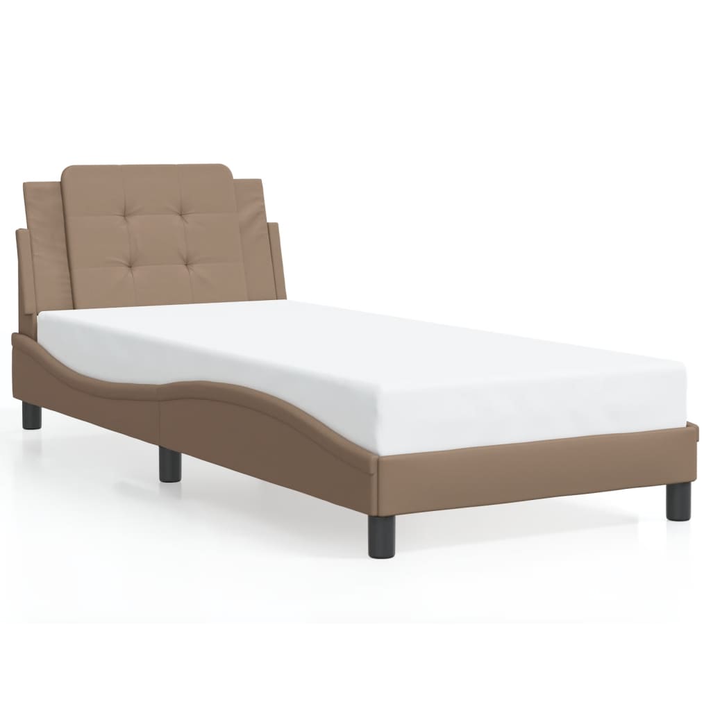 Cadre de lit avec LED sans matelas cappuccino 90x200 cm