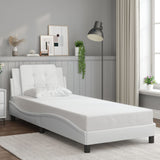 Bed frame with LED without mattress white 100x200 cm