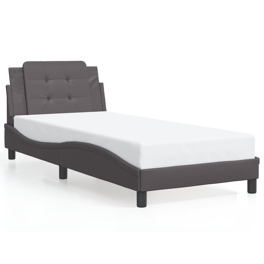 Cadre de lit avec LED sans matelas gris 100x200 cm