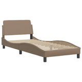 Bed frame with LED without mattress cappuccino 100x200 cm