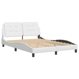 Bed frame with LED without mattress white 120x200 cm