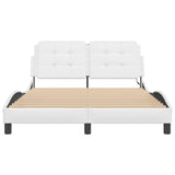 Bed frame with LED without mattress white 120x200 cm