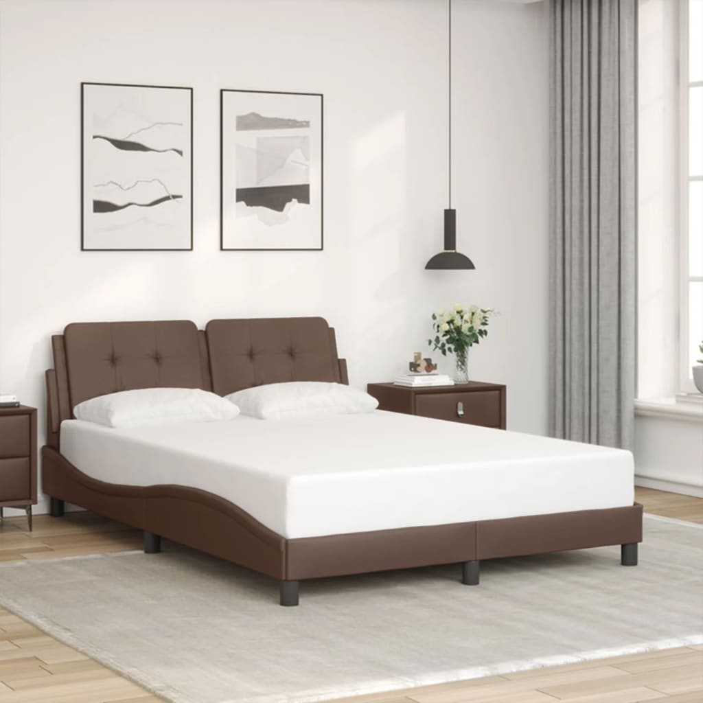 Cadre de lit avec LED sans matelas marron 120x200 cm