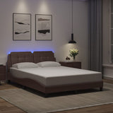 Cadre de lit avec LED sans matelas marron 120x200 cm