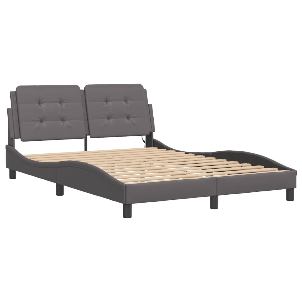 Cadre de lit avec LED sans matelas gris 120x200 cm