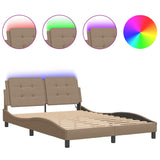 Bed frame with LED without mattress cappuccino 120x200 cm