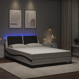 Bed frame with LED without mattress white and black 120x200 cm