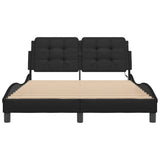 Bed frame with LED without mattress black 140x190 cm