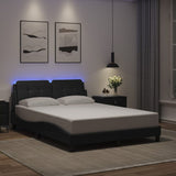 Bed frame with LED without mattress black 140x190 cm