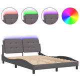 Cadre de lit avec LED sans matelas gris 140x190 cm