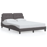 Cadre de lit avec LED sans matelas gris 140x190 cm