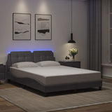 Cadre de lit avec LED sans matelas gris 140x190 cm