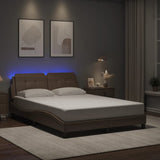 Bed frame with LED without mattress cappuccino 140x190 cm