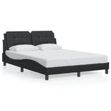 Bed frame with LED without mattress black 140x200 cm